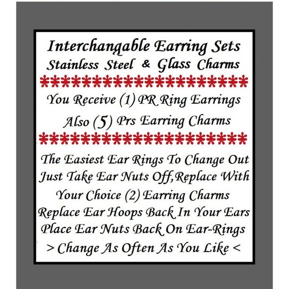 NEW Teacher Interchangeable Charm Earrings 5 Pairs/ Set School Appreciation Gift - Picture 6 of 6